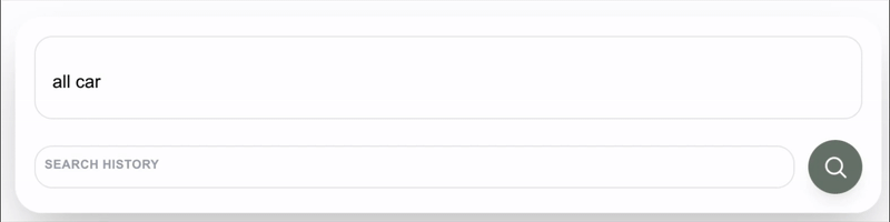 Search bar example animation